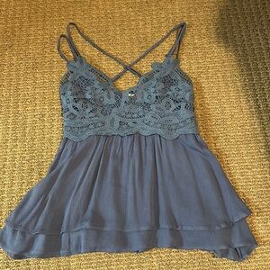Lace top, size medium, dusty blue